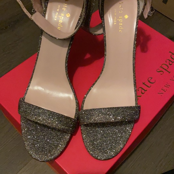 Kate Spade Bronze Lurex Isa Ankle Strap Heel - Picture 2 of 7